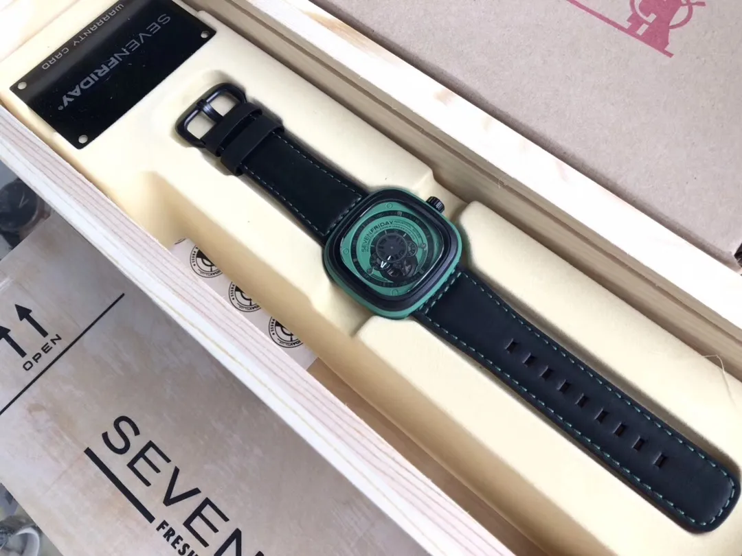 【Authentic Tmall】💰1640! Sevenfriday's latest P series automatic mechanical men's watch, model SF-P2. 44.3mmX49.7mm diameter, industrial style, super cool, three separated hands, with calendar! Each one is individually numbered! With NFC anti-counterfeiting technology!